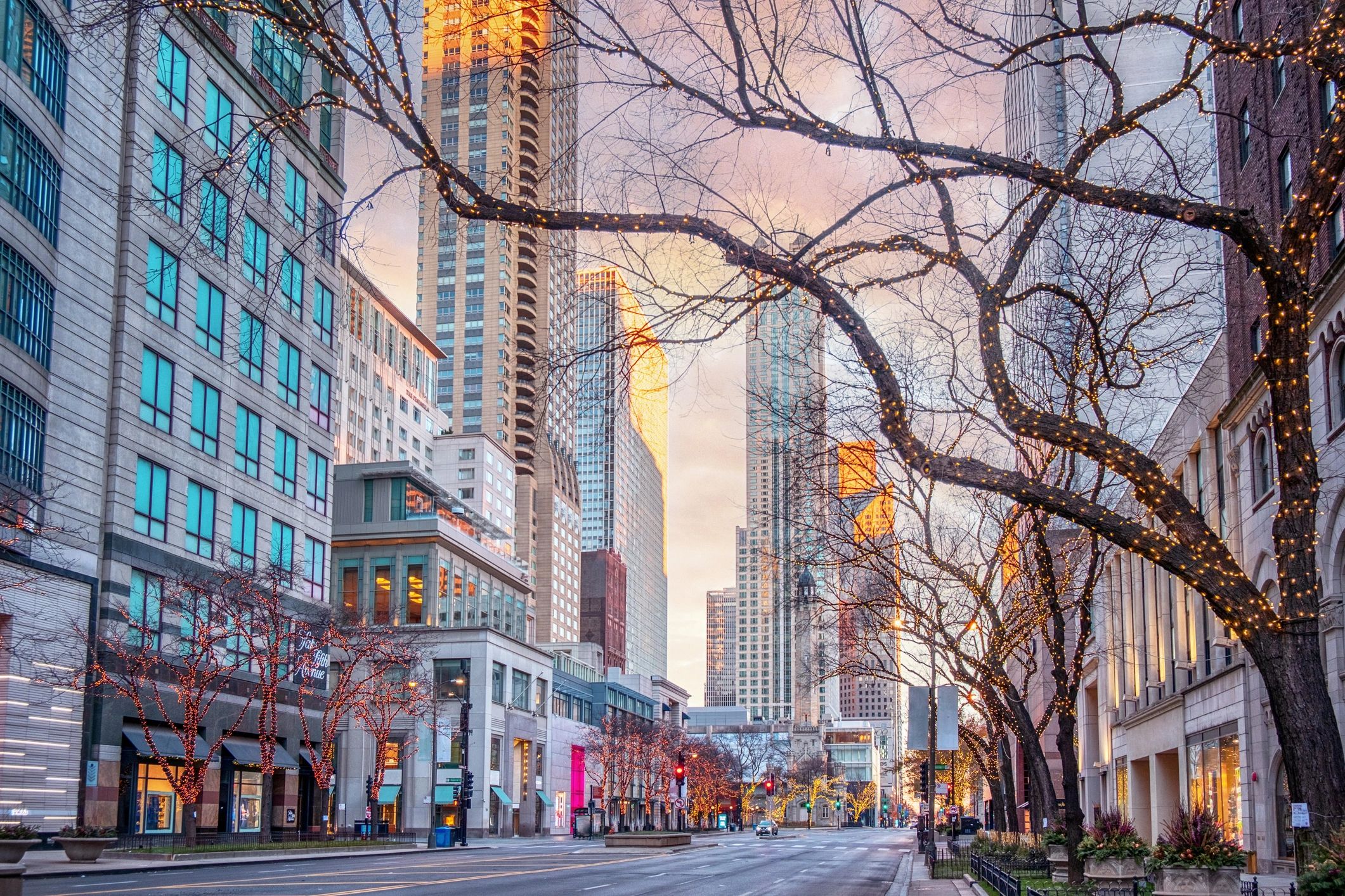 Chicago architecture in early morning light