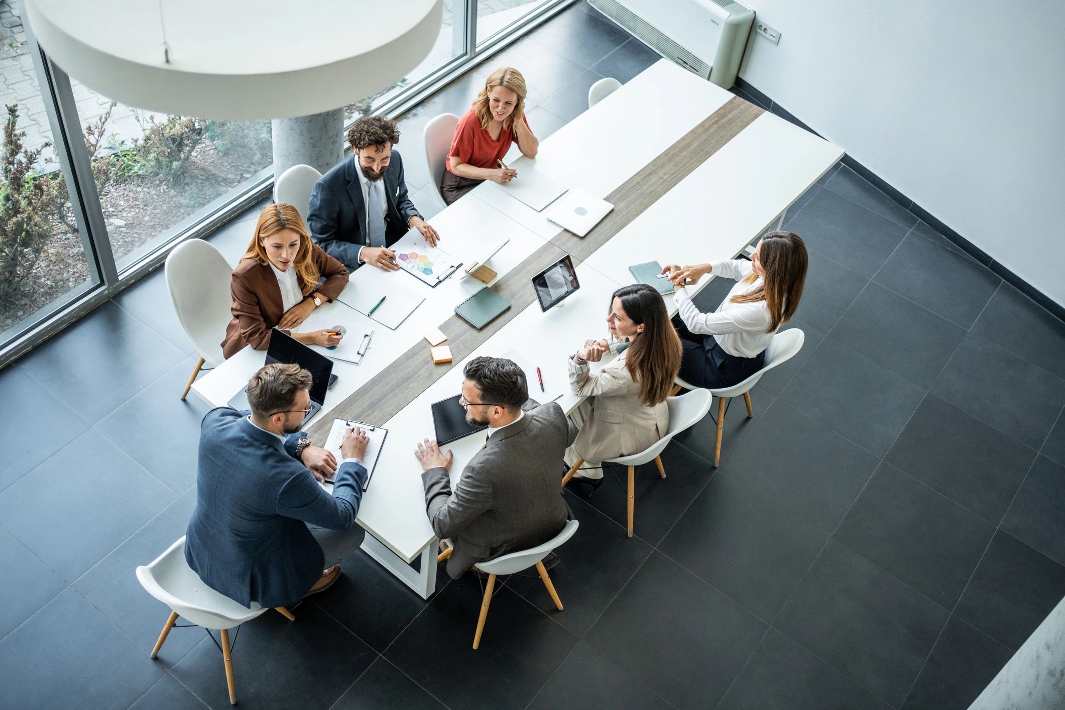 Technology startup team in a strategy meeting