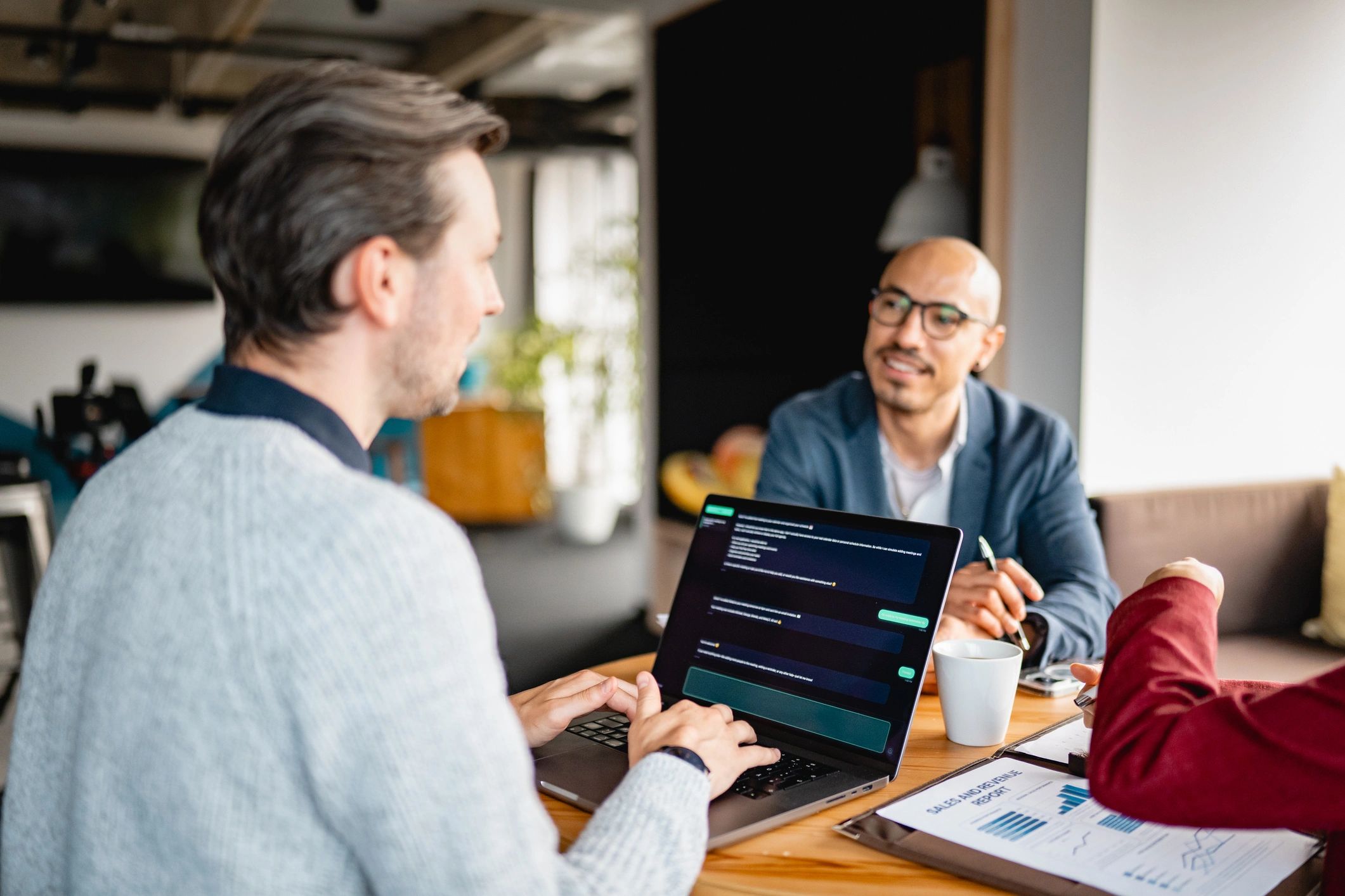Technology founders collaborating during a strategy meeting