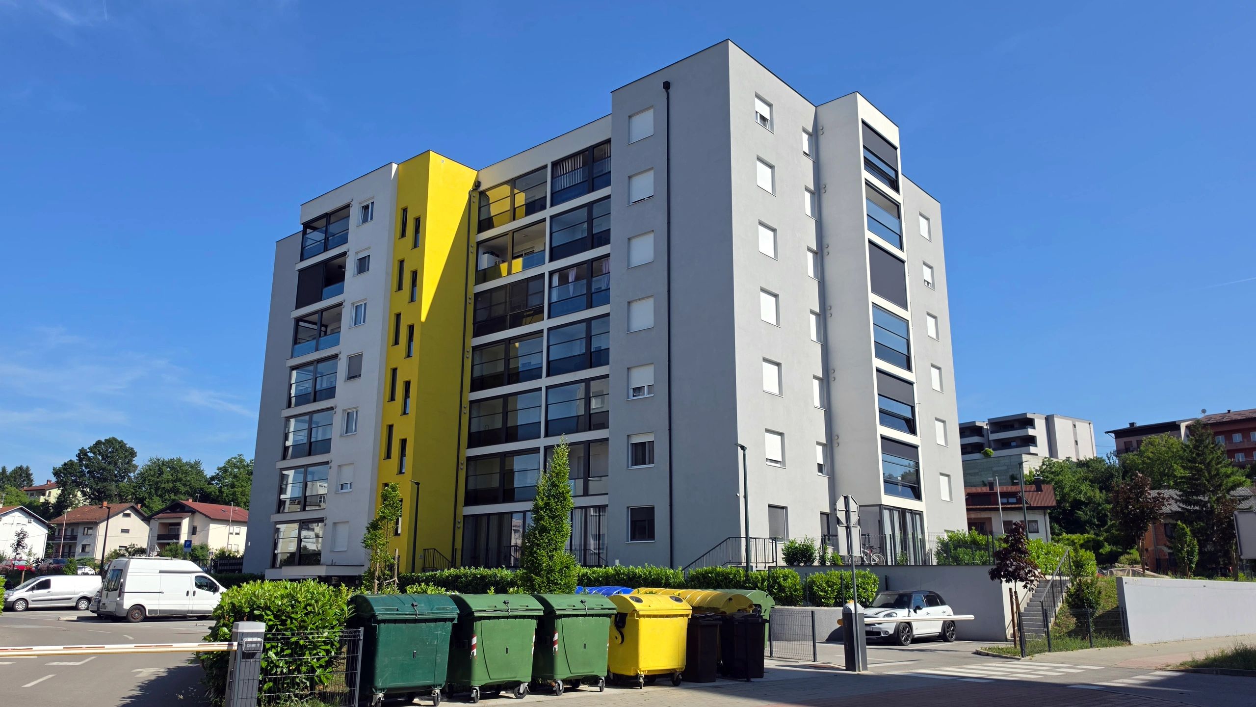Modern multifamily apartment building exterior